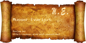 Musser Evariszt névjegykártya